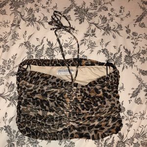 Urban cheetah print cinched crop top